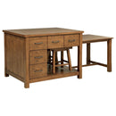 Mayfair - 3 Piece Kitchen Island With Extension Table - Dark Oak
