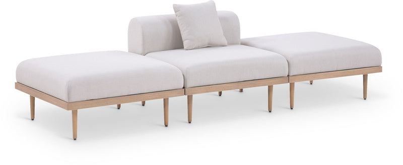 Laguna - 3 Piece Resilient Water Resistant Fabric Outdoor Patio Armless Modular Sofa