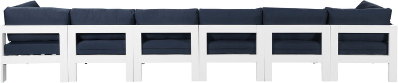 Nizuc - Outdoor Patio 6 Seat Modular Sofa With White Frame