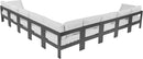 Nizuc - Outdoor Patio 9 Piece Modular Sectional With Gray Frame