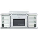Noralie - Fireplace With LED & Bluetooth - Mirrored & Faux Diamonds