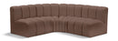 Arc - Faux Leather 4 Piece Corner Modular Sofa