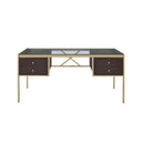Yumia - Writing Desk - Gold & Walnut