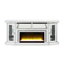 Noralie - 32" TV Stand With Fireplace & LED - Mirrored & Faux Diamonds