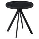 Briggs - Round Marble Printed Glass Top End Side Table