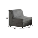 Bois - Modular Armless Chair - Gray Velvet
