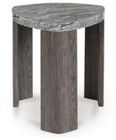 Surmour - Triangle End Table - Gray / Brown