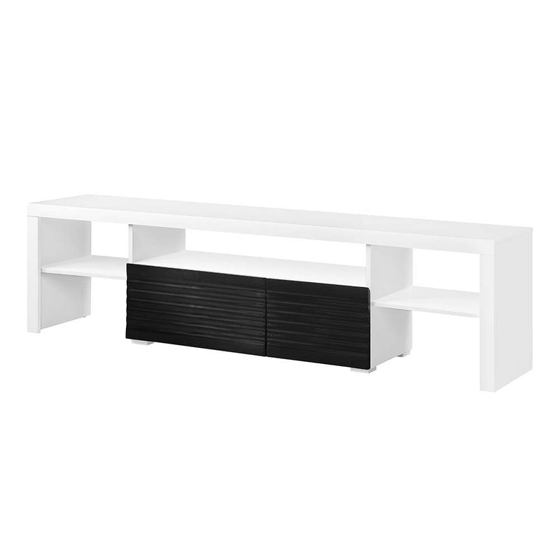 Buck II - TV Stand - White & Black High Gloss