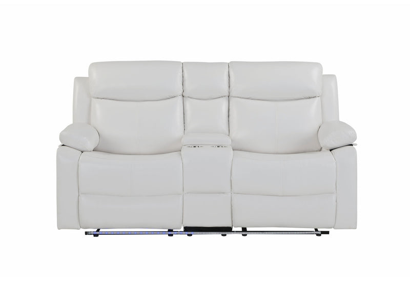 U6026 - Console Reclining Loveseat With LED - White