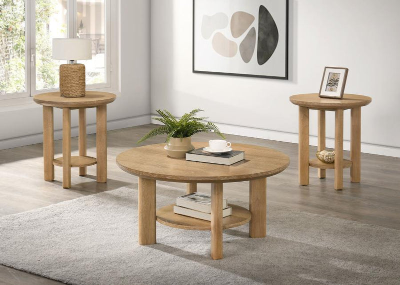 Ottowa - Round Wood Coffee Table Set