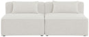 Cube - Linen Modular 2 Seat Armless Sofa