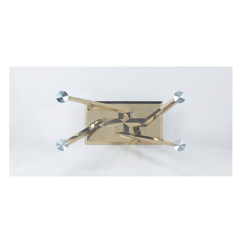 Barnard - Dining Table - Clear Glass & Mirrored Gold