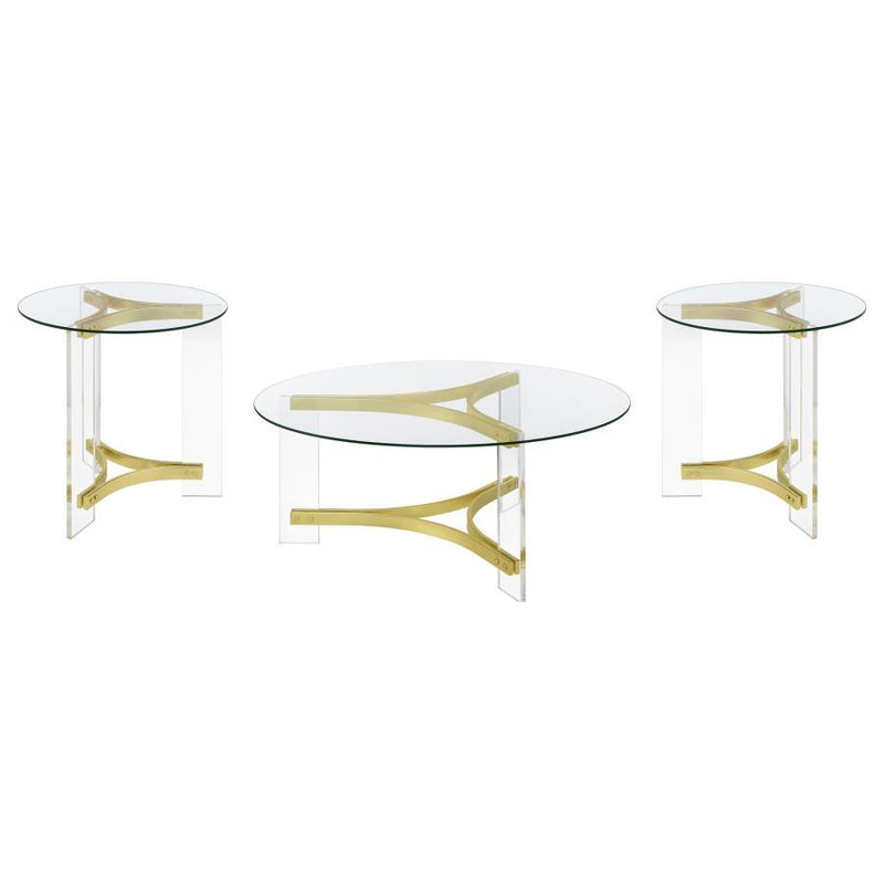 Janessa - Acrylic Coffee And End Table Set