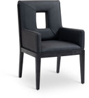 Gwendolyn - Faux Leather Dining Arm Chair With Black Frame