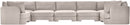 Hammond - Velvet Performance Fabric Upholstered 7 Piece U-Shaped Sectional