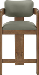 Sacha - Vegan Leather Upholstered Counter Stool With Brown Base