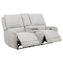 Sylmar - Chenille Upholstered Power Reclining Loveseat - Dove Gray