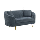 Nakendra - Loveseat With 2 Pillows - Cobalt Blue Chenille