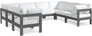 Nizuc - Outdoor Patio 8 Piece Modular Sectional With Gray Frame