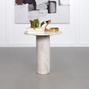 Astoria - Round Genuine Marble Side End Table - White