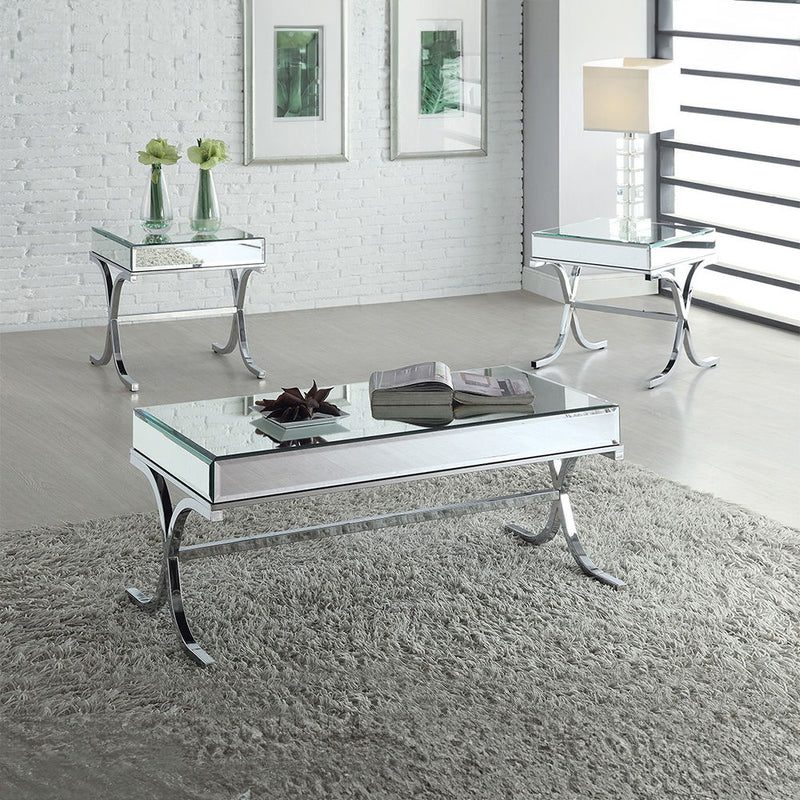 Yuri - Coffee Table - Mirrored & Chrome