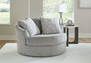 Casselbury - Oversized Swivel Accent Chair - Cement