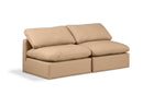 Indulge - Faux Leather 2 Piece Modular Armless Sofa - Tan