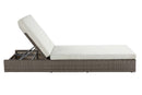 Salena - 8" Patio Sun Lounge - Beige Fabric & Gray