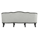 Samael - Sofa With 3 Pillows - Gray Linen & Dark Brown