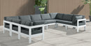 Nizuc - Outdoor Patio 9 Piece Modular Sectional With White Frame