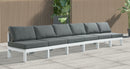 Nizuc - Outdoor Patio 6 Seat Armless Modular Sofa With White Frame