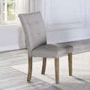 Charnell - Side Chair (Set of 2) - Gray Synthetic Leather & Oak