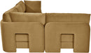 Hammond - Velvet Performance Fabric Upholstered 4 Piece Armless Sectional