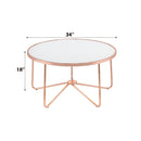Alivia - Coffee Table - Frosted Glass & Rose Gold