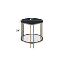 Zaidee - End Table - Sintered Stone & Champagne