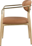 Ronda - Vegan Leather Upholstered Dining Arm Chair - Natural Legs