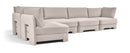 Hammond - Velvet Performance Fabric Upholstered 5 Piece L-Shaped Sectional