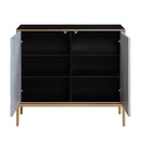Quilla - Console Cabinet - Black, Gray & Brass