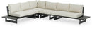 Maldives - 4 Piece Water Resistant Outdoor Patio Modular Sectional With Gray Base