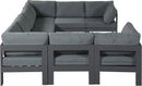 Nizuc - Outdoor Patio 8 Piece Modular Sectional With Gray Frame