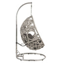 Sigar - Hanging Chair - Light Gray Fabric & Wicker