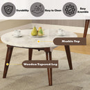 Gasha - Coffee Table - White Marble Top & Walnut