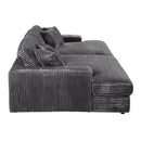 Hilde - 108" Chaise With 2 Pillows - Dark Gray Corduroy
