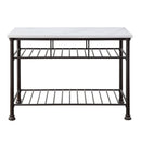 Freyja - Kitchen Island - White Cultured Marble Top & Gray