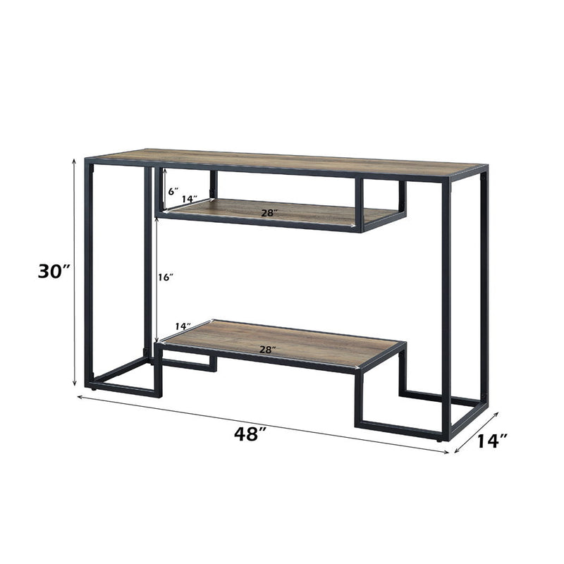 Idella - Console Table - Rustic Oak & Black Finish