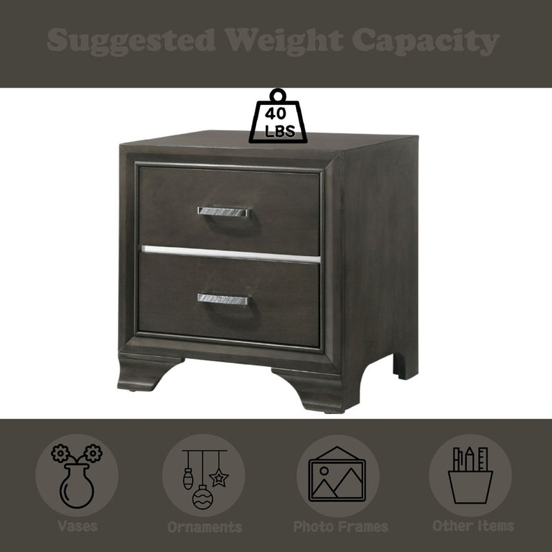Carine II - Nightstand - Gray