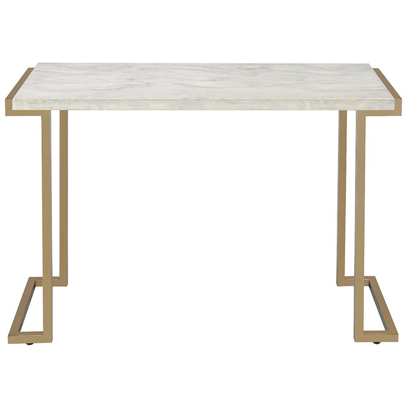 Boice II - Sofa Table - Faux Marble Top & Champagne
