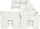 Hammond - Velvet Performance Fabric Upholstered 8 Piece U-Shaped Armless Sectional - Beige
