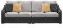 Beachcroft - 2-Piece Outdoor Loveseat with Cushion - Black / Light Gray