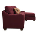 Cleavon II - Reversible Sectional Sofa & Ottoman With 2 Pillows - Red Linen